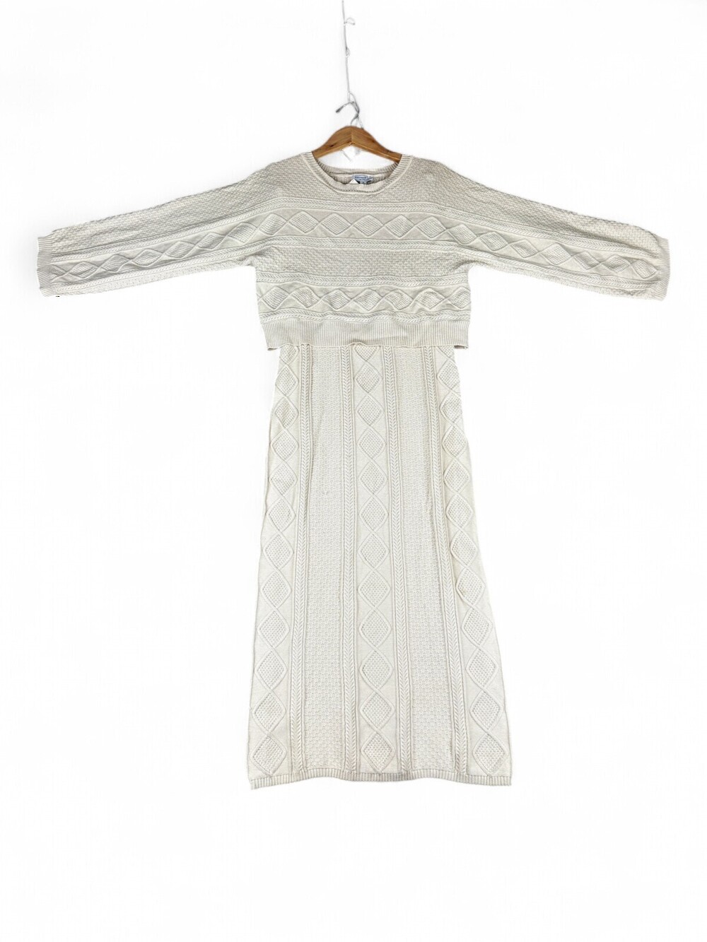 Current Air Ivory Cable Knit Sweater & Maxi Skirt Set M